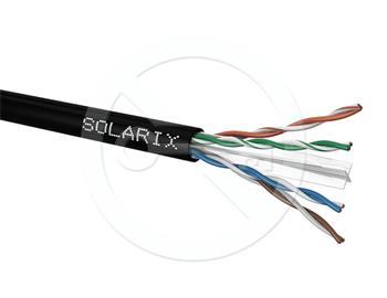 UTP kabel SOLARIX CAT6, PE VENKOVNÍ, černý, 300m