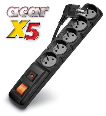 Rozvodný panel ACAR X5/5m 5x230V BK