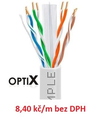 UTP kabel OPTIX (drát) Cat.6 PVC (Eca) šedý, bal.500m/cívka