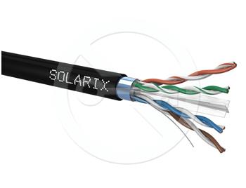 FTP kabel SOLARIX CAT6 PE venkovní 500m/špulka černý