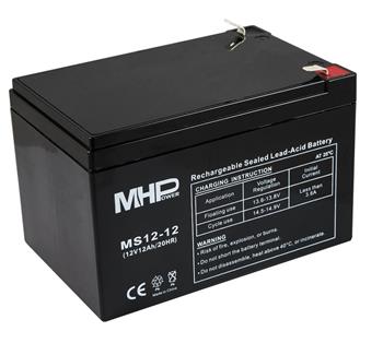 MHPower olověná baterie AGM 12V/12Ah, Faston F2 - 6,3mm
