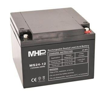 MHPower olověná baterie AGM 12V/24Ah, Terminál T1 - M6