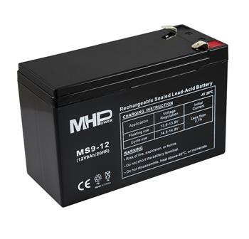 MHPower olověná baterie AGM 12V/9Ah, Faston F2 - 6,3mm