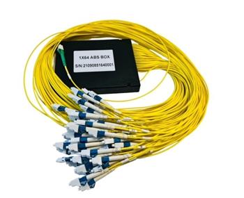 N - PLC Splitter ABS BOX 1:64 1260 - 1650 nm,SM PLC 1m LC/APC - LC/PC, GPON, G.657A2