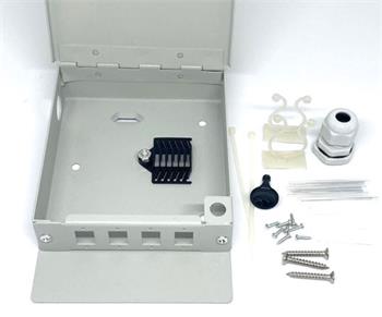 Optický box nástěnný kovový vnitřní 4xSC simplex (LC Duplex, E2000)