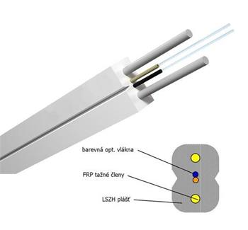 Optický kabel FLAT DROP 2x 3mm, 09/125 2vl. vnitřní LSOH G.657A1