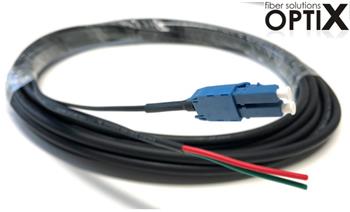 OPTIX Hybrid patchcord LC-LC 09/125 7m Duplex G.657A OUTDOOR with 2x1,5mm CU pair