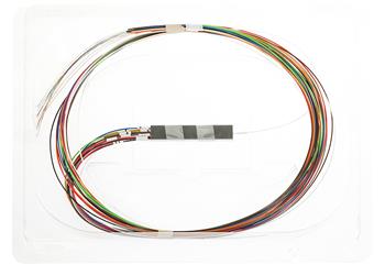 PLC Splitter MiniSteel box 1:16 1260 - 1650 nm,SM PLC 1m GPON G657A1 bez konektoru 900um