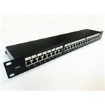 STP patch panel OPTIX Cat.6A, 24port, 1U, černý, CERTIFIKOVÁNO