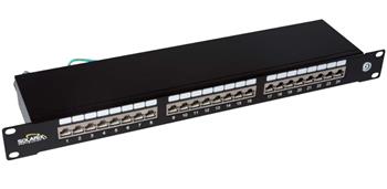 STP patch panel SOLARIX Cat6, 24 x RJ45, 1U, black