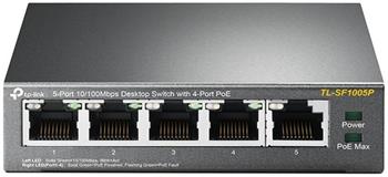 TP-Link TL-SF1005P - PoE switch, 5xLAN/4xPoE, 58W