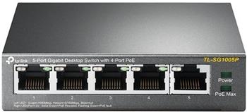 TP-Link TL-SG1005P - PoE Switch 5xGLAN/4xPoE, kovový