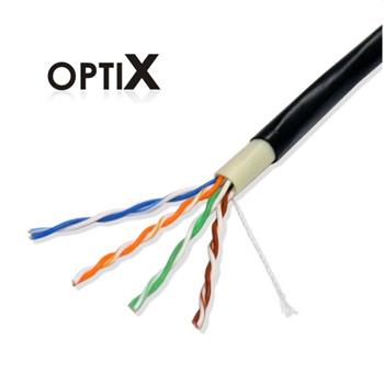 UTP kabel OPTIX (drát) Cat5e Outdoor černý -40 - 70°C, bal.305m Double Jacket