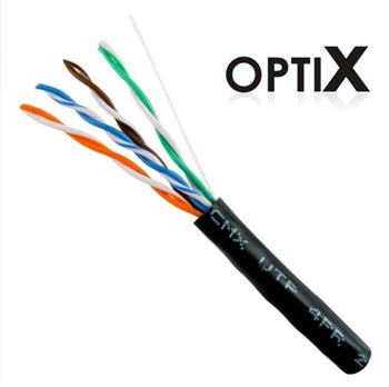UTP kabel OPTIX (drát) Cat5e Outdoor (Eca) černý -40 - 70°C, box.305m Premium