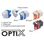 UTP keystone OPTIX Cat6, Legrand Type, modrý,  beznástrojový, š. 17 mm