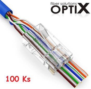 UTP konektor OPTIX 8P8C Cat6, EZ Type, bal. 100 Ks