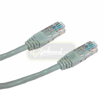 UTP patch cord OPTIX Cat5e, 1,5m, šedý, křížený, zel. konektory