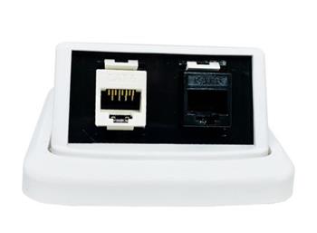 UTP zásuvka ABB Tango Cat6, 2xRJ45, bílá/bílá