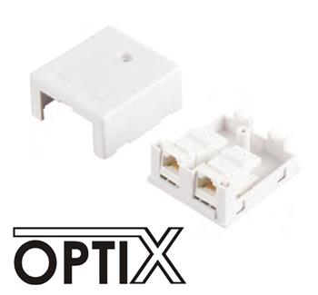 UTP zásuvka OPTIX CAT6 2 x RJ45 bílá